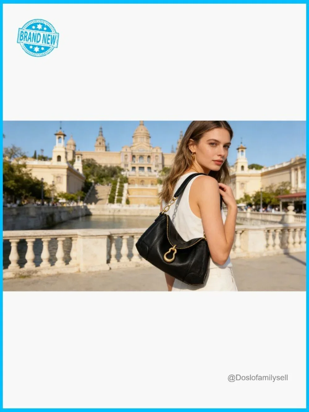Small Hobo Purse with Metal Pendant Embellished Retro Satchel Handbag